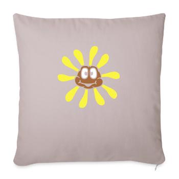 Petit tournesol fleur de soleil visage heureux - Housse de coussin décorative 45 x 45 cm - taupe clair - Devant