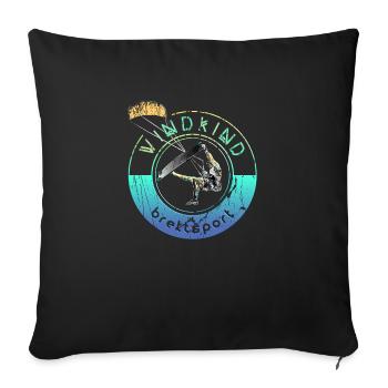 Kitesurfer Windkind 2 0 - Sofakissenbezug 45 x 45 cm - Schwarz - Vorne
