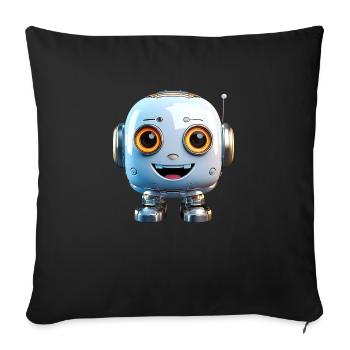 Roboter für Nerds und alle die auf Technik stehen - Sofakissenbezug 45 x 45 cm - Schwarz - Vorne