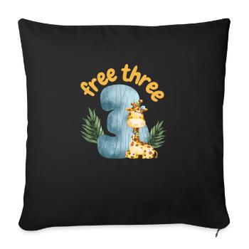 Free Three Giraffe Safari - Sofakissenbezug 45 x 45 cm - Schwarz - Vorne