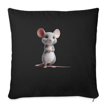 Maus 4 - Sofakissenbezug 45 x 45 cm - Schwarz - Vorne