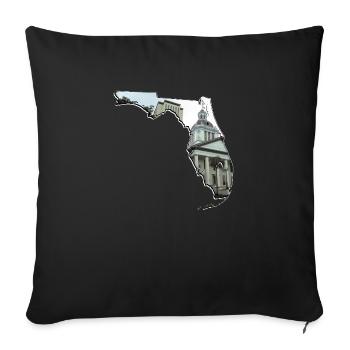 Florida State Capitol in Florida Map - Sofa pillowcase 17,3'' x 17,3'' (45 x 45 cm) - black - Front
