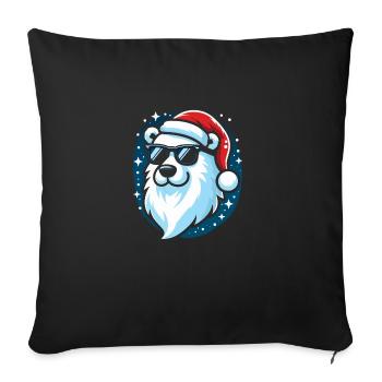 Christmas Cool Polar Bear Head - Sofa pillowcase 17,3'' x 17,3'' (45 x 45 cm) - black - Front