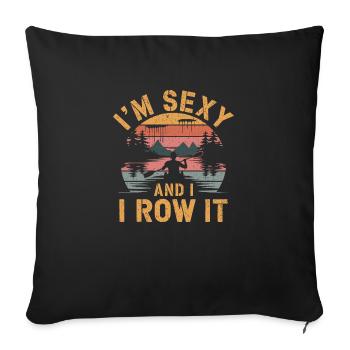 Funny idea for kayak fans - Sofa pillowcase 17,3'' x 17,3'' (45 x 45 cm) - black - Front
