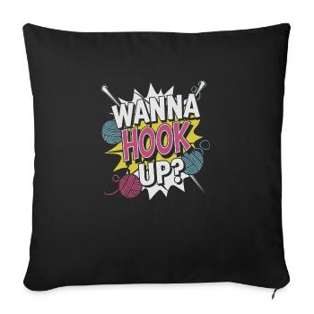 Humorous knitting - Sofa pillowcase 17,3'' x 17,3'' (45 x 45 cm) - black - Front
