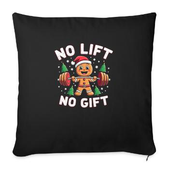No Lift No Gift - Bodybuilder Gingerbread Man - Housse de coussin décorative 45 x 45 cm - noir - Devant