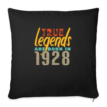 Les vrais légendes sont nés en 1928. Année 2025. - Housse de coussin décorative 45 x 45 cm - noir - Devant