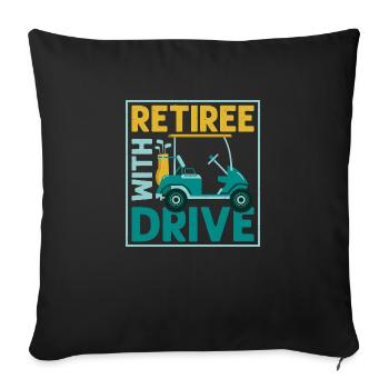 Retiree With Drive Golfer Golf - Sofa pillowcase 17,3'' x 17,3'' (45 x 45 cm) - black - Front