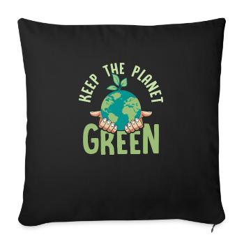 Keep The Planet Green Journée de la Terre - Housse de coussin décorative 45 x 45 cm - noir - Devant