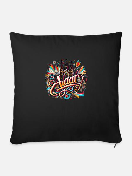 Alaaf, Kölner Karneval, Fasching - Sofakissenbezug 45 x 45 cm - Schwarz