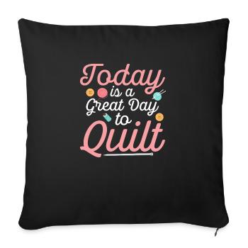 Aujourd’hui est un grand jour pour faire de la courtepointe Couture Courtepointe - Housse de coussin décorative 45 x 45 cm - noir - Devant