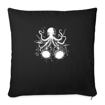 Octopus Kraken Drums Drums Rock Music - Sofa pillowcase 17,3'' x 17,3'' (45 x 45 cm) - black - Front