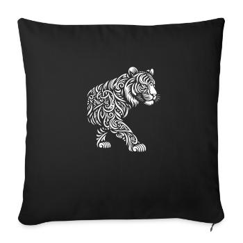 Tigre tribal - Housse de coussin décorative 45 x 45 cm - noir - Devant