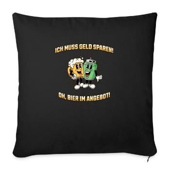 Dicton de bière amusant pour les fans de bière Idée cadeau - Housse de coussin décorative 45 x 45 cm - noir - Devant