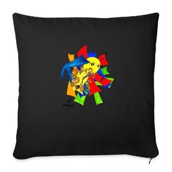 Tik Tak - Sofakissenbezug 45 x 45 cm - Schwarz - Vorne