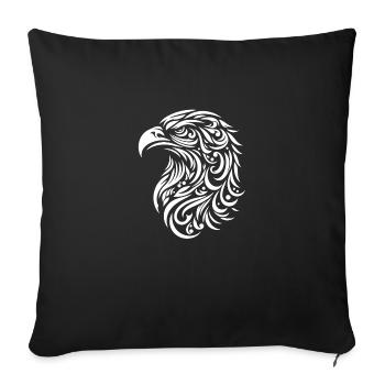 Eagel head tatoo style - Housse de coussin décorative 45 x 45 cm - noir - Devant