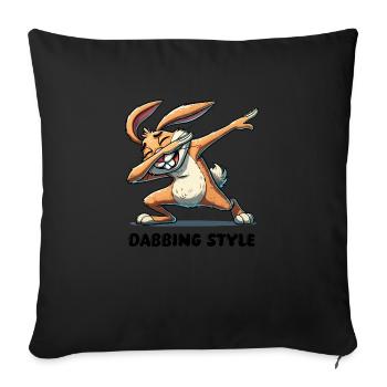 Bunny Dabbing Comic - Sofa pillowcase 17,3'' x 17,3'' (45 x 45 cm) - black - Front