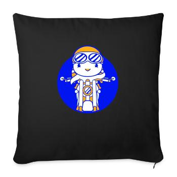 Bird Motorcycle Riding Biker Motorcyclist Hobby - Sofa pillowcase 17,3'' x 17,3'' (45 x 45 cm) - black - Front