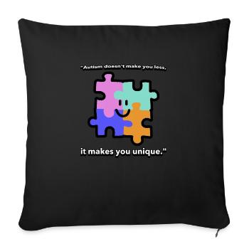 T-shirt de citation sur l’autisme - Housse de coussin décorative 45 x 45 cm - noir - Devant