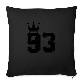 93 Crowns - Sofa pillowcase 17,3'' x 17,3'' (45 x 45 cm) - black - Front