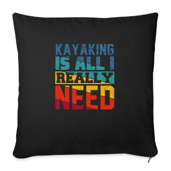 Kayaking Is All I Really Need Retro Colors - Sofa pillowcase 17,3'' x 17,3'' (45 x 45 cm) - black - Front