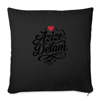 Azize Delam Persisch Iran - Sofakissenbezug 45 x 45 cm - Schwarz - Vorne