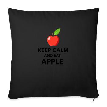 Keep Calm, Eat Apples - Sofa pillowcase 17,3'' x 17,3'' (45 x 45 cm) - black - Front