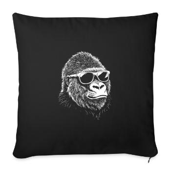Cool Gorilla Lunettes de soleil Singe d’été Graphique - Housse de coussin décorative 45 x 45 cm - noir - Devant