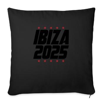 Ibiza 2025 - Sofa pillowcase 17,3'' x 17,3'' (45 x 45 cm) - black - Front