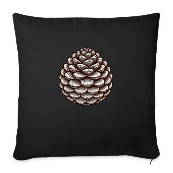 Pine cone - Sofa pillowcase 17,3'' x 17,3'' (45 x 45 cm) - black - Front