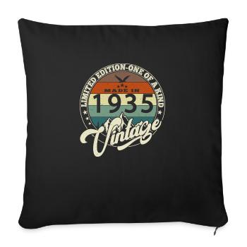 Vintage 1935 Best of 1935 - 90 Year Anniversary - Sofa pillowcase 17,3'' x 17,3'' (45 x 45 cm) - black - Front