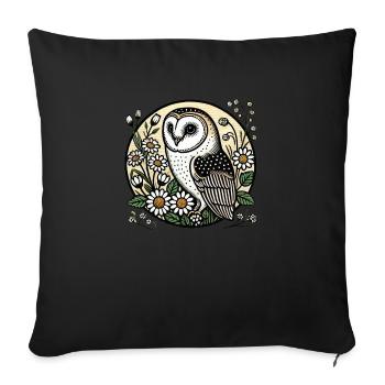 Vintage barn owl - Sofa pillowcase 17,3'' x 17,3'' (45 x 45 cm) - black - Front
