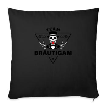 Team Groom Skeleton - Housse de coussin décorative 45 x 45 cm - noir - Devant