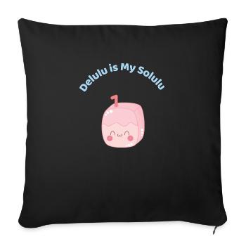 Delulu Is My Solulu Tee – Kitsch Soft Girl Design - Sofa pillowcase 17,3'' x 17,3'' (45 x 45 cm) - black - Front