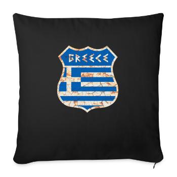 Grèce - Housse de coussin décorative 45 x 45 cm - noir - Devant