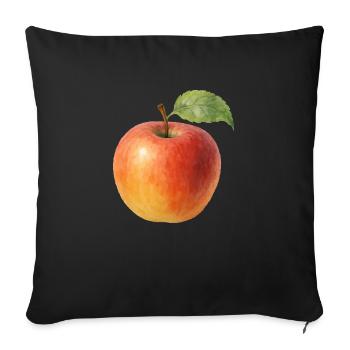 apfel - Sofakissenbezug 45 x 45 cm - Schwarz - Vorne