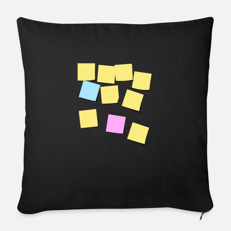 Post-it notes - Housse de coussin décorative 45 x 45 cm - noir