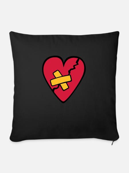 CoeurBrisé - Sofa pillowcase 17,3'' x 17,3'' (45 x 45 cm) - black