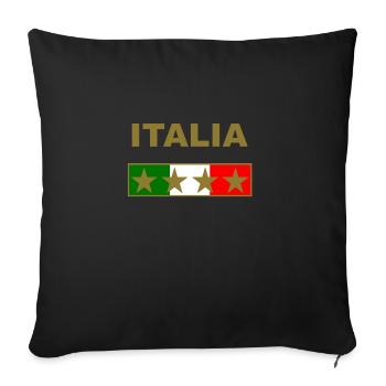 Italy Italy Gold Four Stars - Sofa pillowcase 17,3'' x 17,3'' (45 x 45 cm) - black - Front
