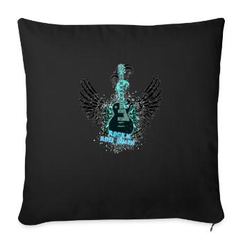 Rock'n Roll Queen (Guitar) 03 - Sofa pillowcase 17,3'' x 17,3'' (45 x 45 cm) - black - Front