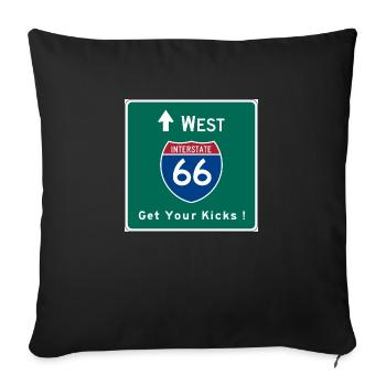 Route 66 Tee Shirt - Sofa pillowcase 17,3'' x 17,3'' (45 x 45 cm) - black - Front