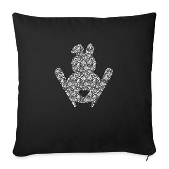Skihase Snowflake - Sofakissenbezug 45 x 45 cm - Schwarz - Vorne