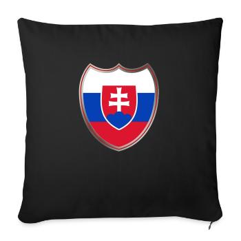 Slovakia (Coat of arms) - Sofa pillowcase 17,3'' x 17,3'' (45 x 45 cm) - black - Front