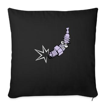 Bougie d'allumage avec une fonction de changement de couleur - Housse de coussin décorative 45 x 45 cm - noir - Devant