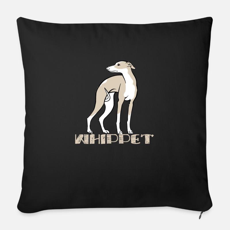 Whippet 45 - Sofakissenbezug 45 x 45 cm - Schwarz
