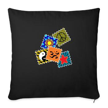 LSD Blotter__N002 - Housse de coussin décorative 45 x 45 cm - noir - Devant