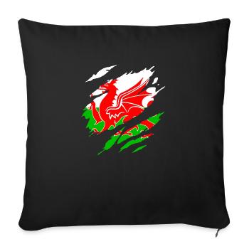 Ripped shirt welsh - Sofa pillowcase 17,3'' x 17,3'' (45 x 45 cm) - black - Front