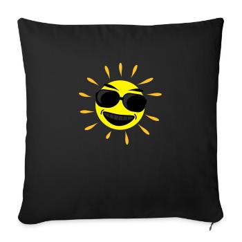 sun_shine_cool_f3 - Sofa pillowcase 17,3'' x 17,3'' (45 x 45 cm) - black - Front