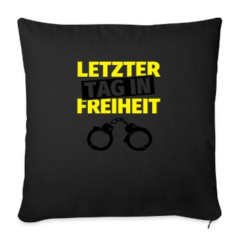 Junggesellenabschied Handschellen - Sofakissenbezug 45 x 45 cm - Schwarz - Vorne