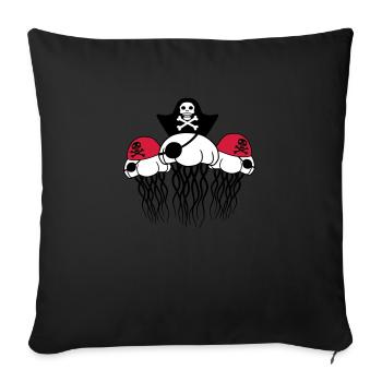 3 freunde party team crew pirat seeraeuber matrose - Sofakissenbezug 45 x 45 cm - Schwarz - Vorne